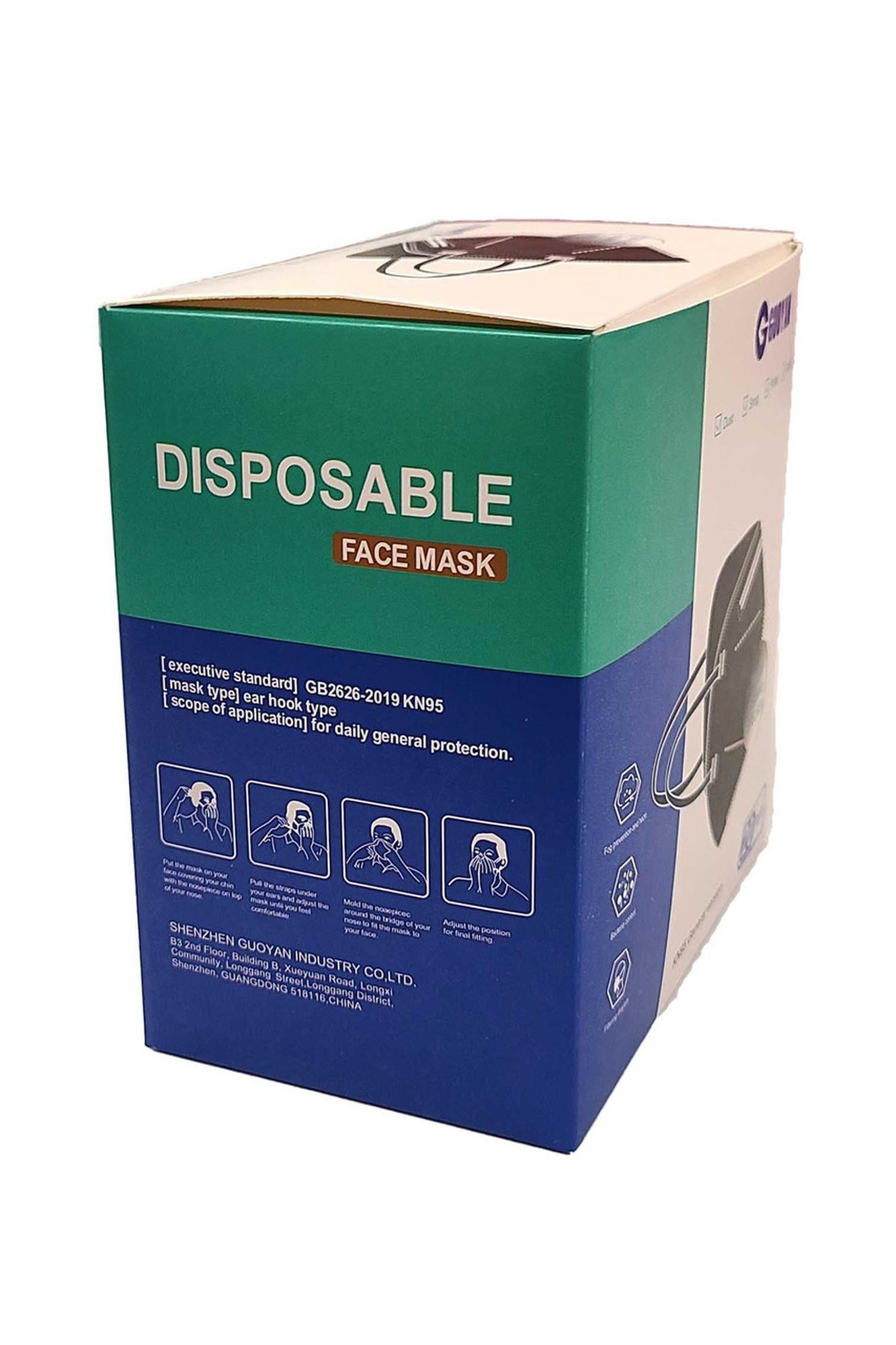 20 PIECES - Summer Black KN95 Face Mask - GUOYAN BULK