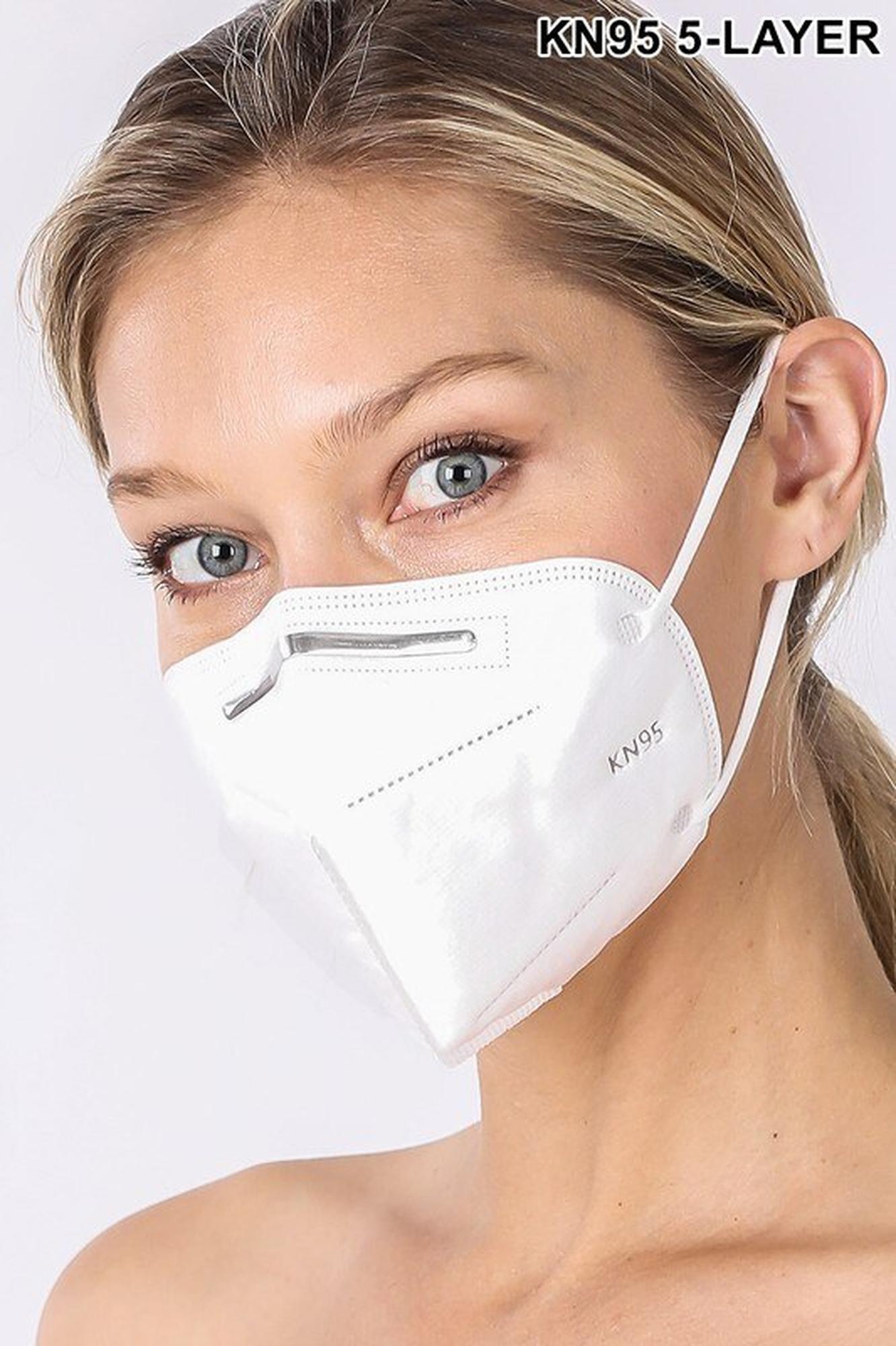 10 Pack - KN95 Face Mask - 5 Layer - Individually Wrapped