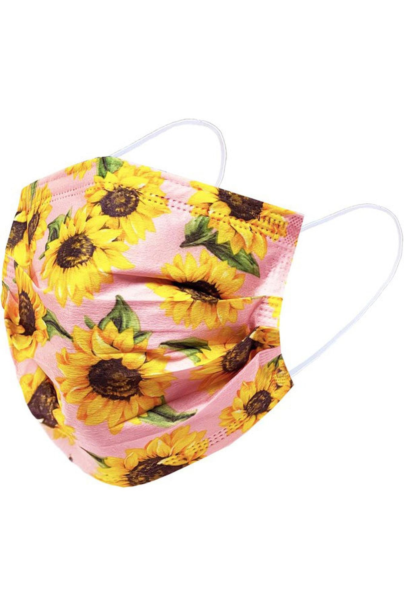 Adult Sunflower Disposable Surgical Face Mask - 50 Pack - 5 Styles