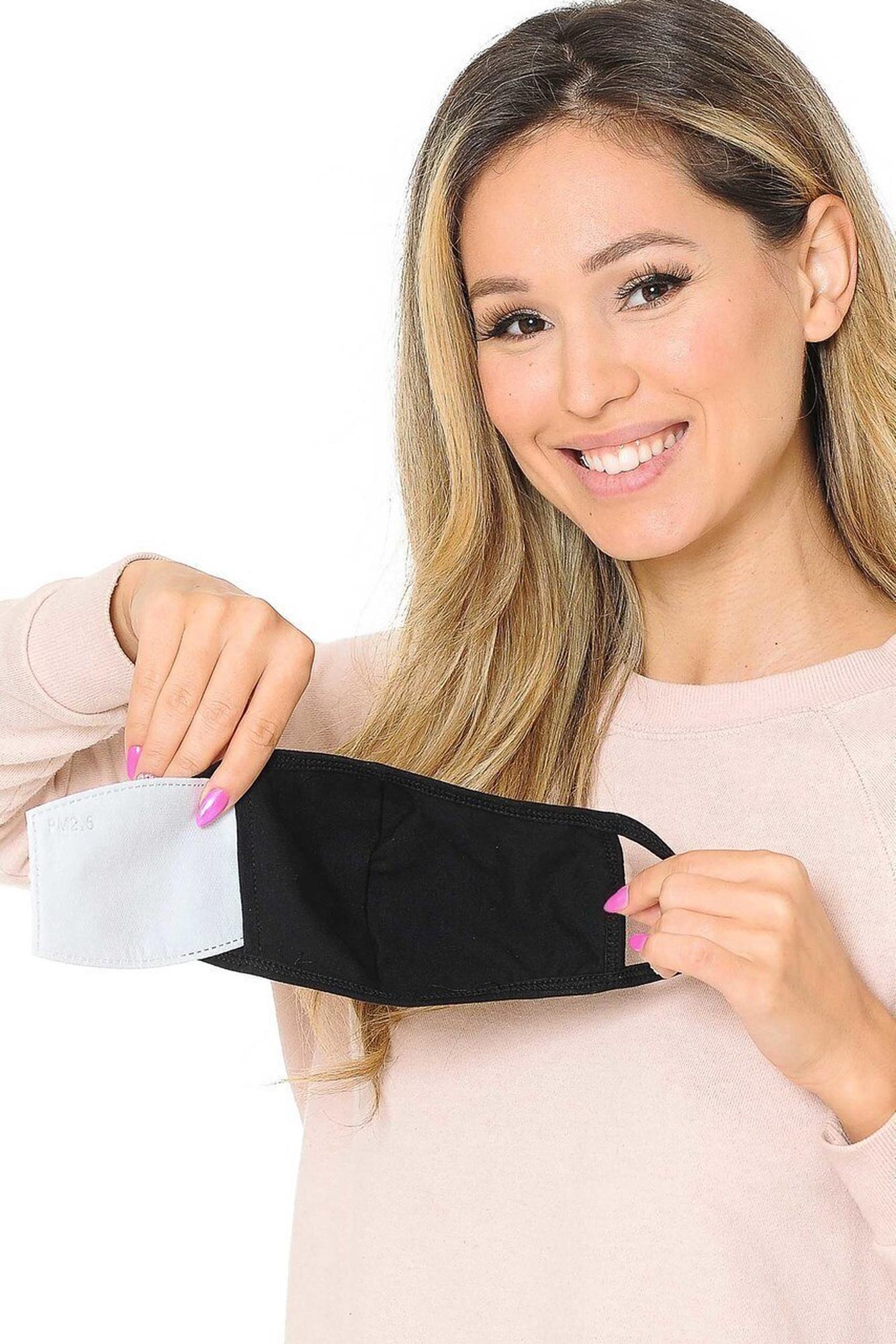 Unisex Cotton Face Mask with PM2.5 Filter Pocket - Made in USA