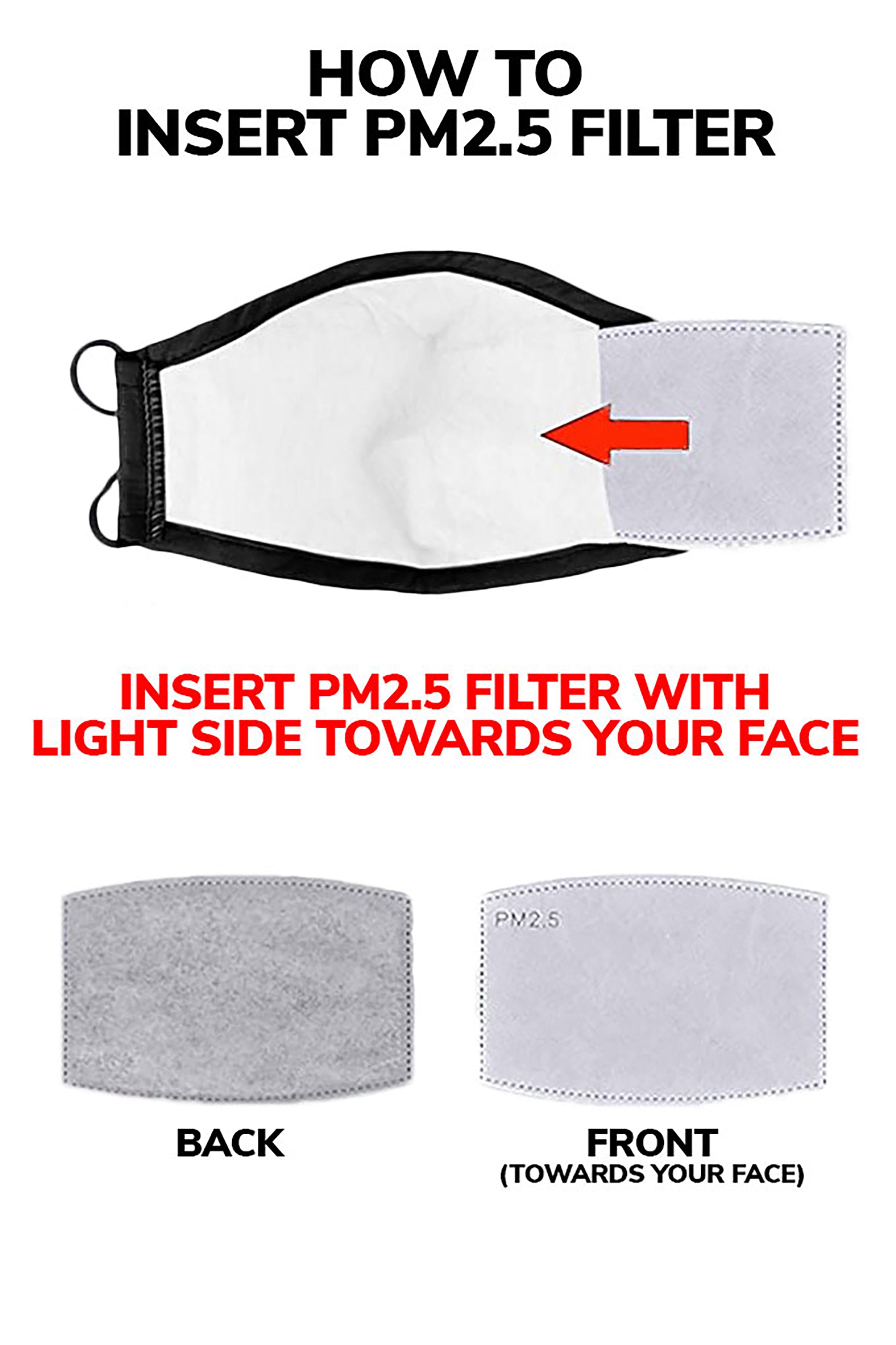 Unisex Cotton Face Mask with PM2.5 Filter Pocket - Made in USA