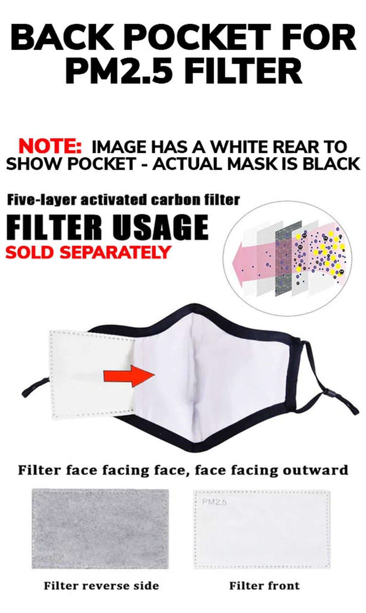 WOMEN'S FACE MASK- Premium 2-PLY Cotton with PM2.5 Filter Pocket - Made in USA