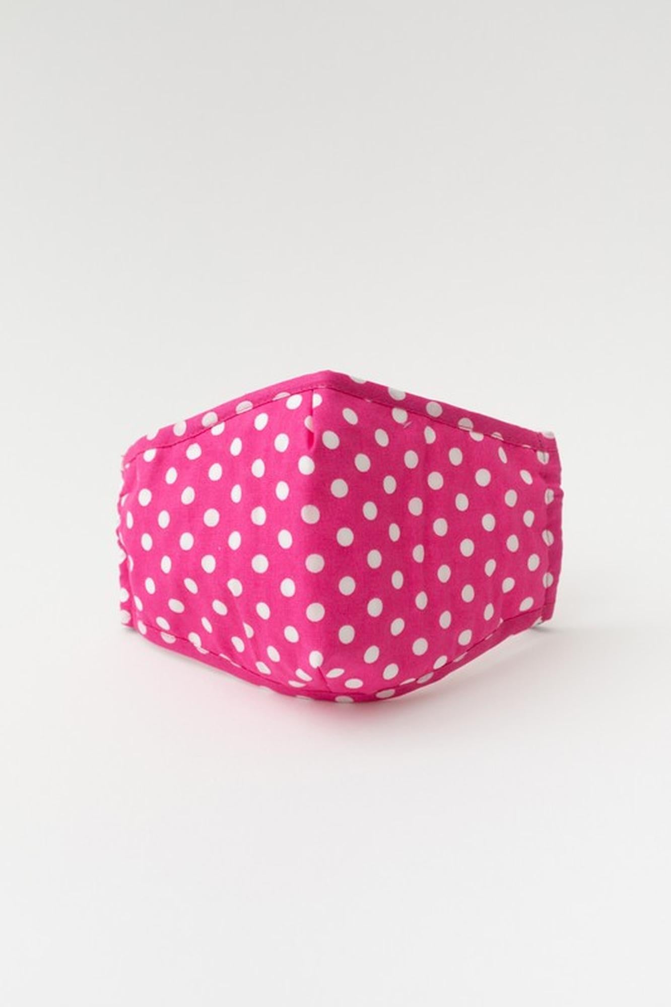 Polka Dot Fashion Face Mask with Built In Filter and Nose Bar