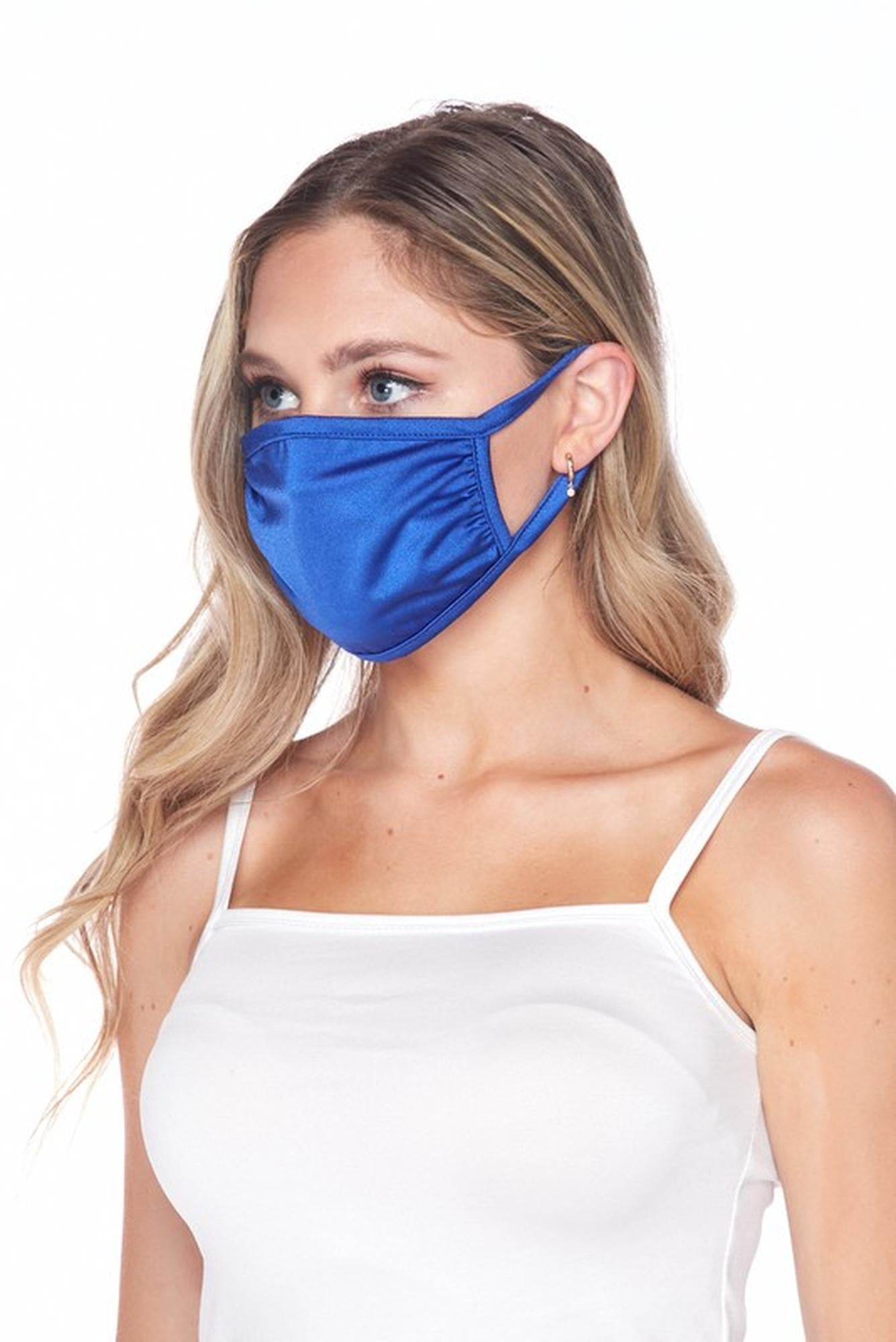 Solid Tricot Smooth Textured Face Mask - Made in USA