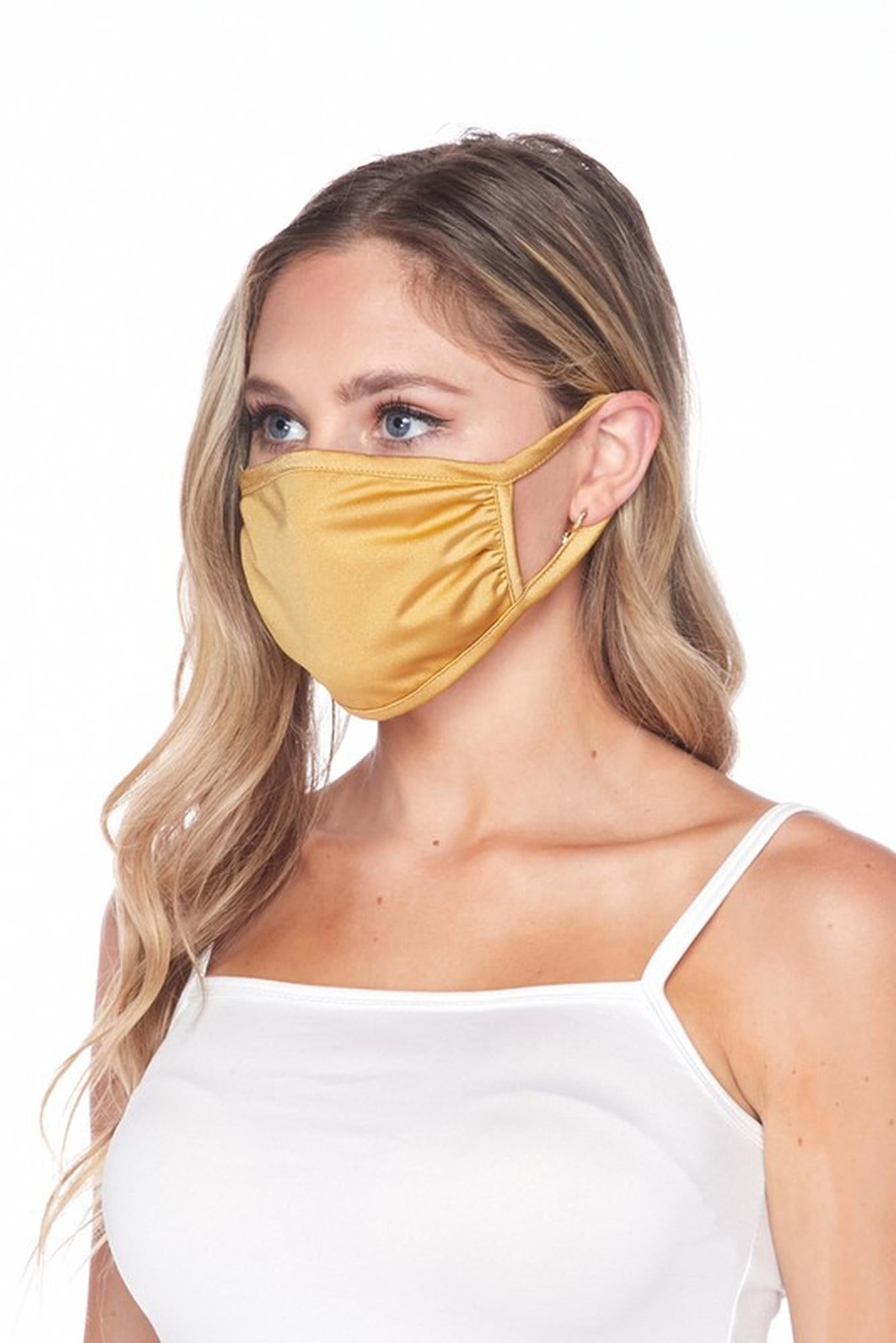 Solid Tricot Smooth Textured Face Mask - Made in USA