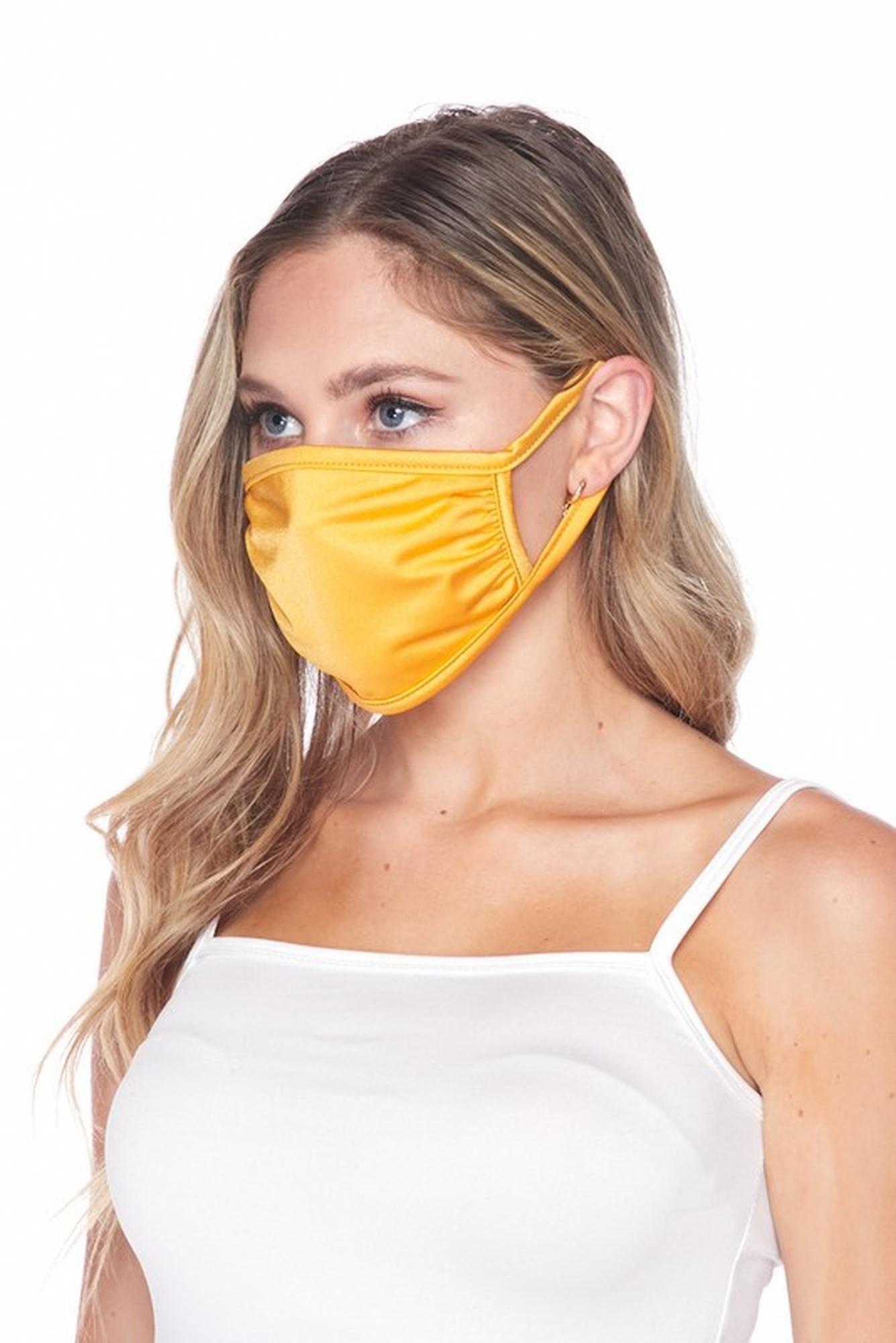 Solid Tricot Smooth Textured Face Mask - Made in USA