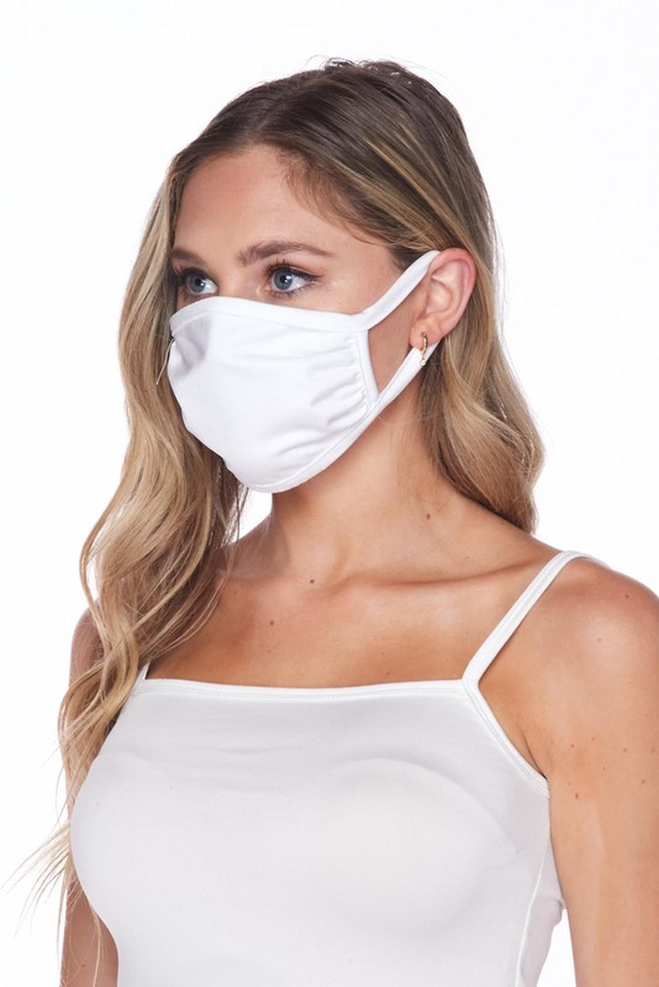 Solid Tricot Smooth Textured Face Mask - Made in USA