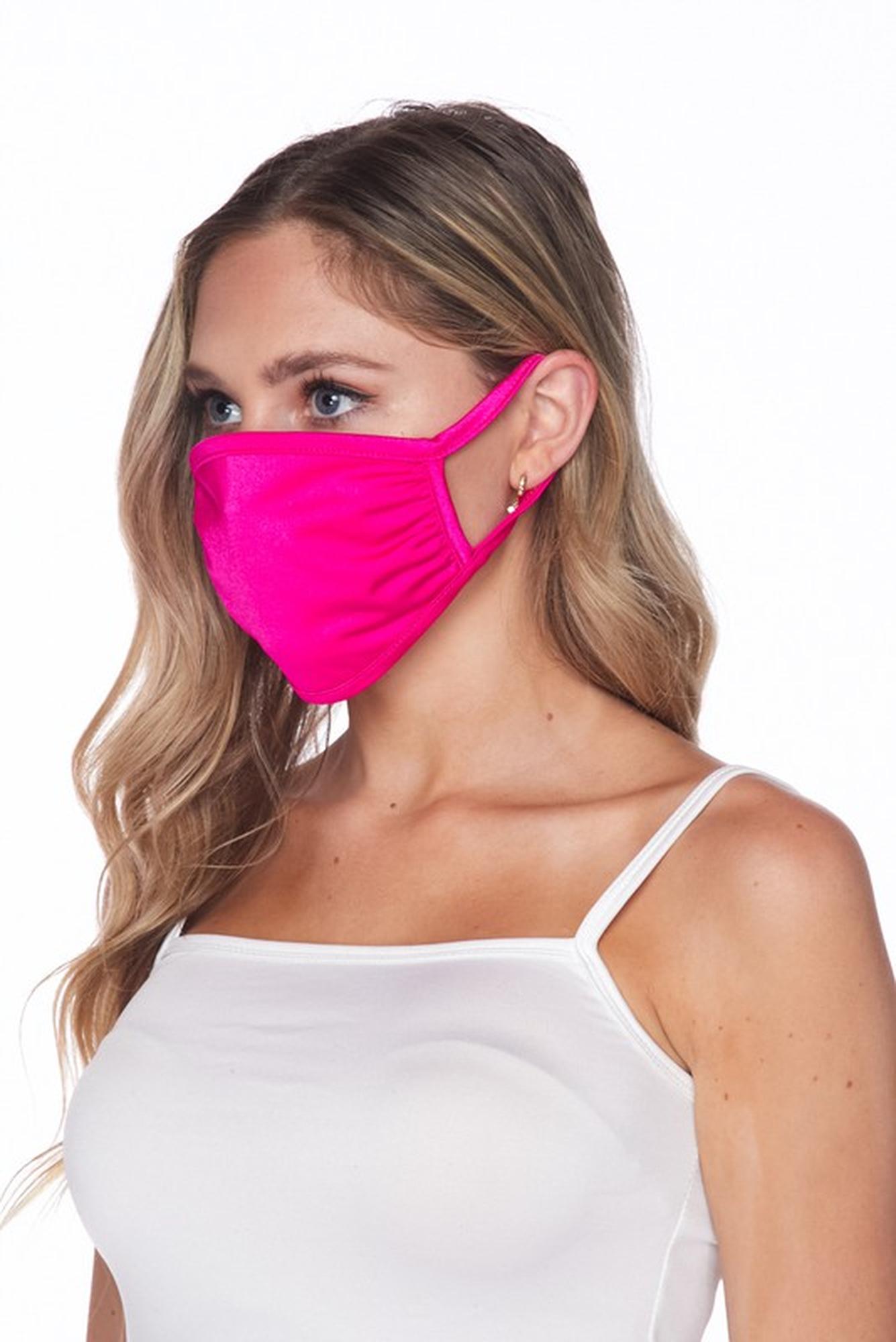 Solid Tricot Smooth Textured Face Mask - Made in USA