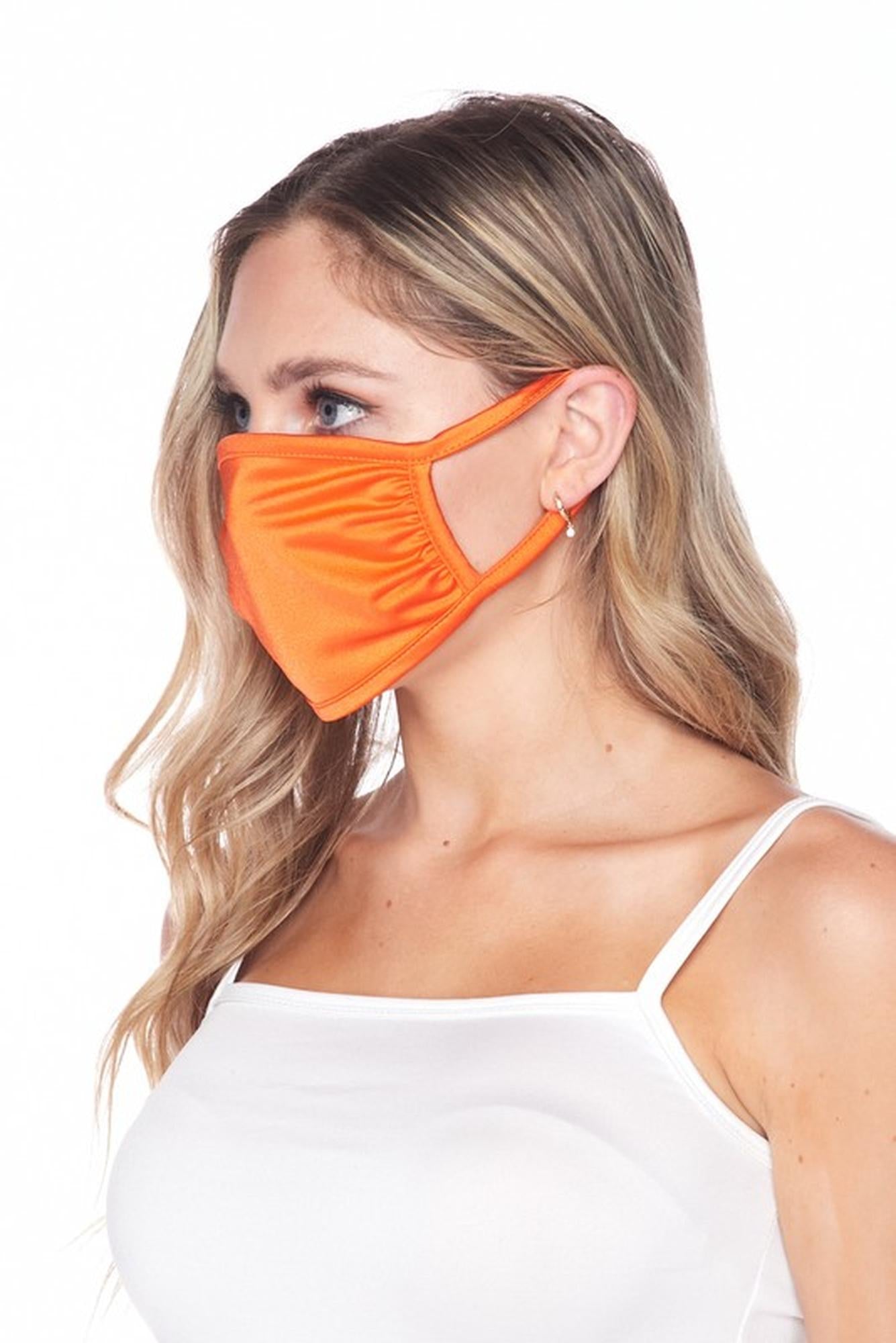 Solid Tricot Smooth Textured Face Mask - Made in USA