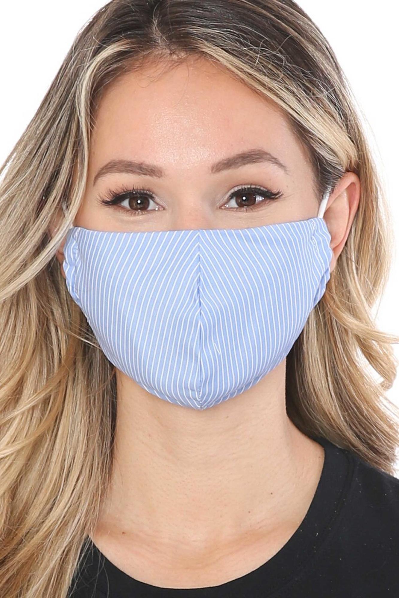 Thin Vertical Stripe Face Mask - Made in USA