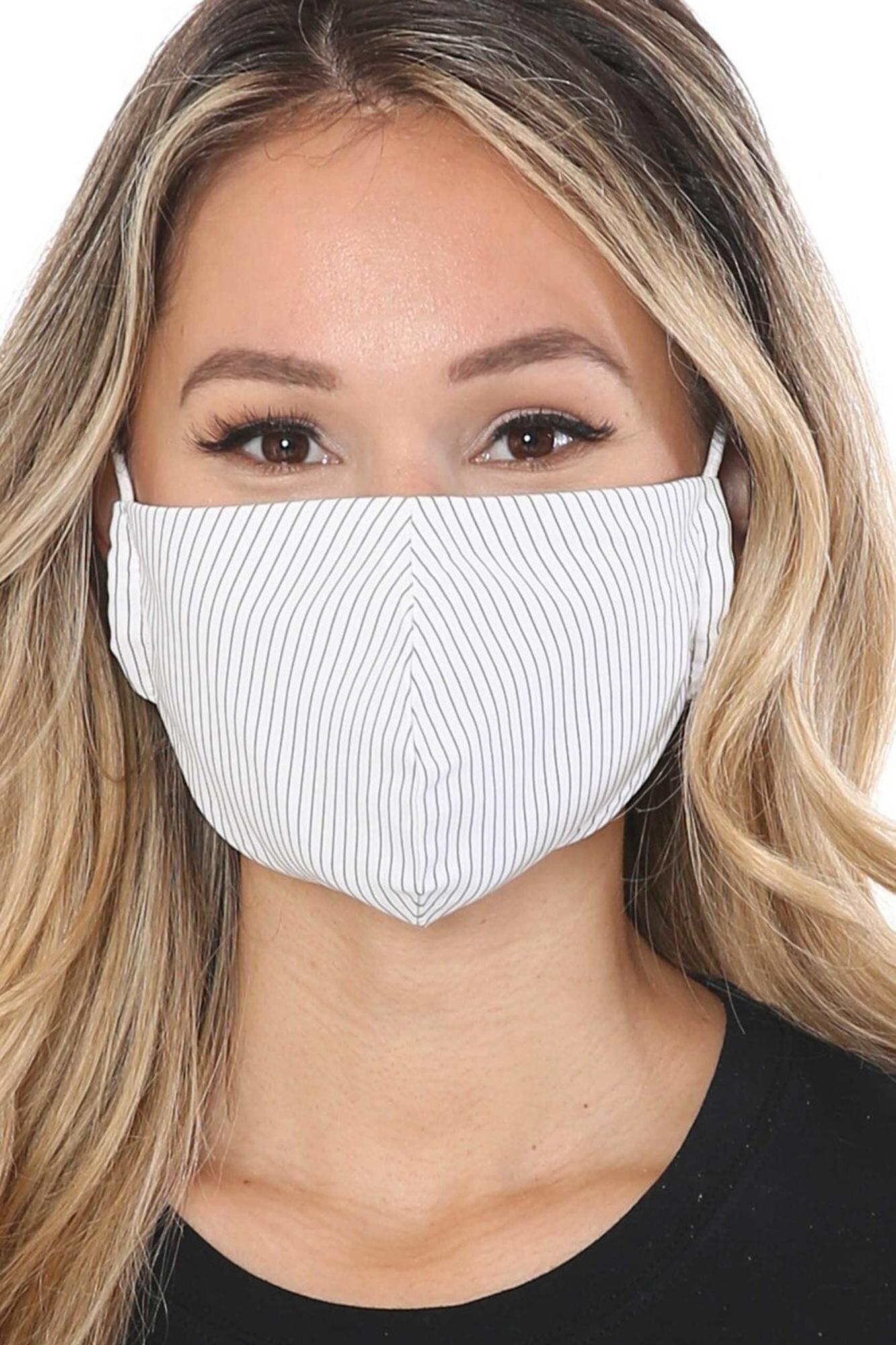 Thin Vertical Stripe Face Mask - Made in USA