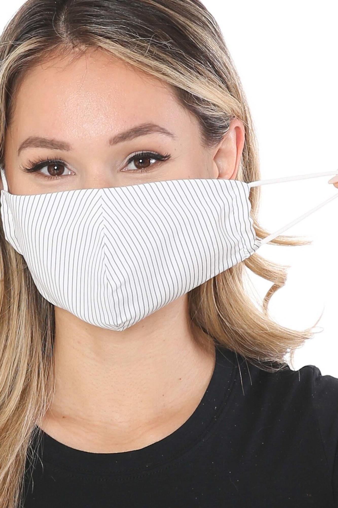 Thin Vertical Stripe Face Mask - Made in USA