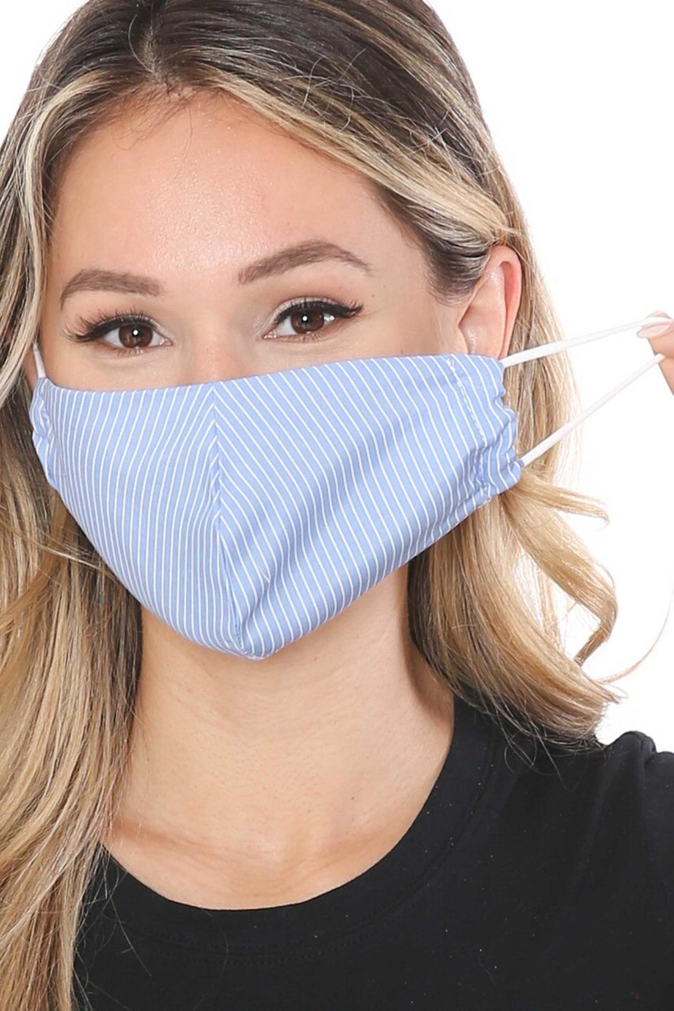 Thin Vertical Stripe Face Mask - Made in USA