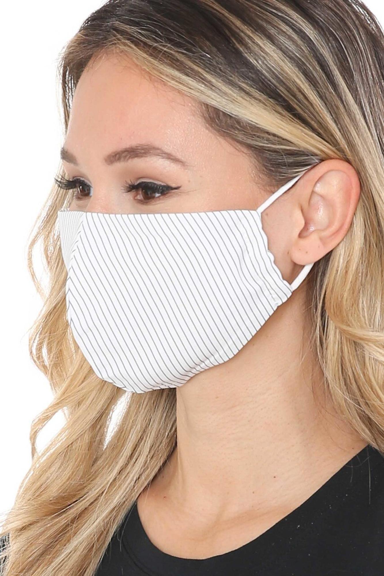 Thin Vertical Stripe Face Mask - Made in USA
