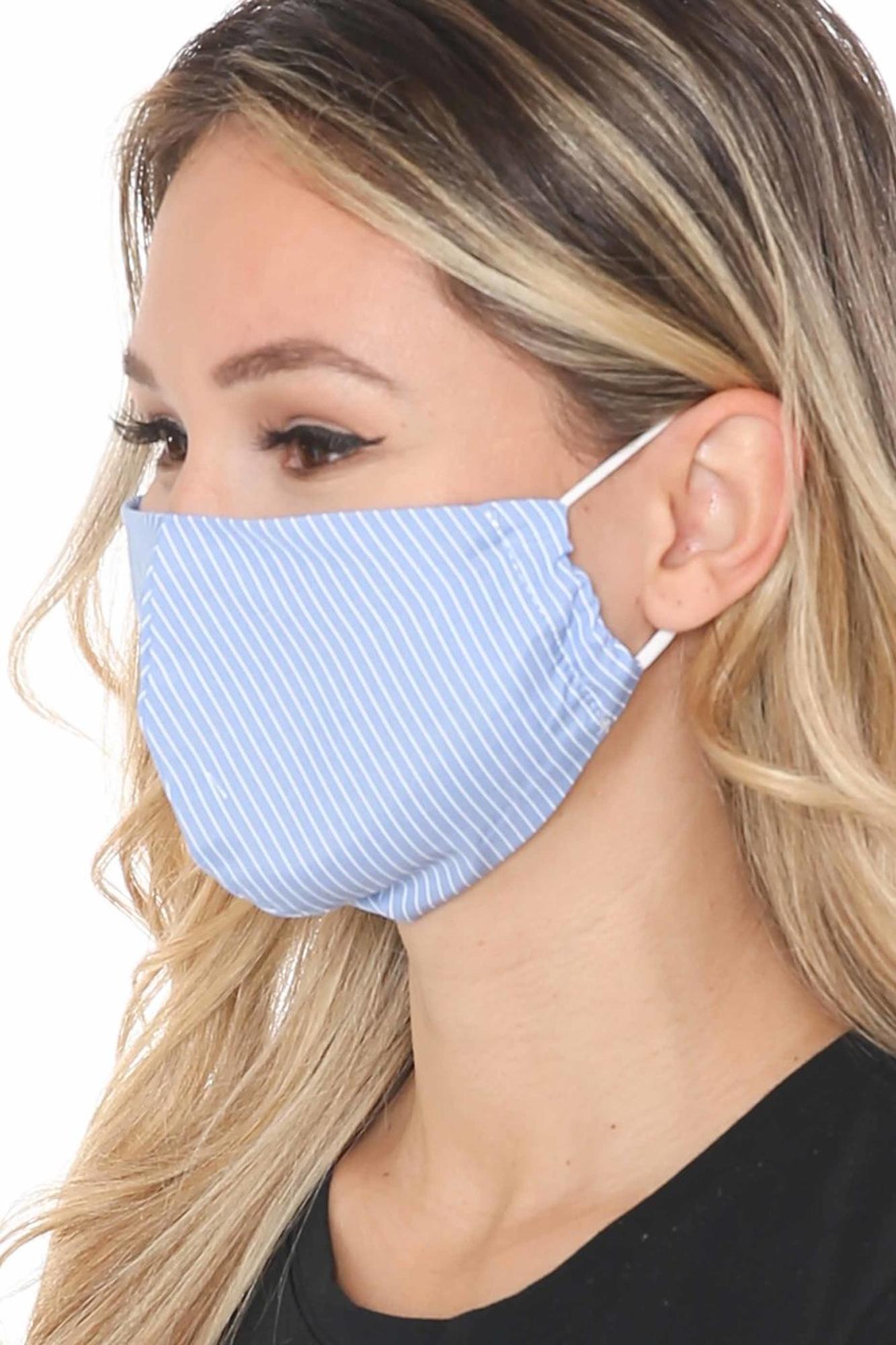 Thin Vertical Stripe Face Mask - Made in USA